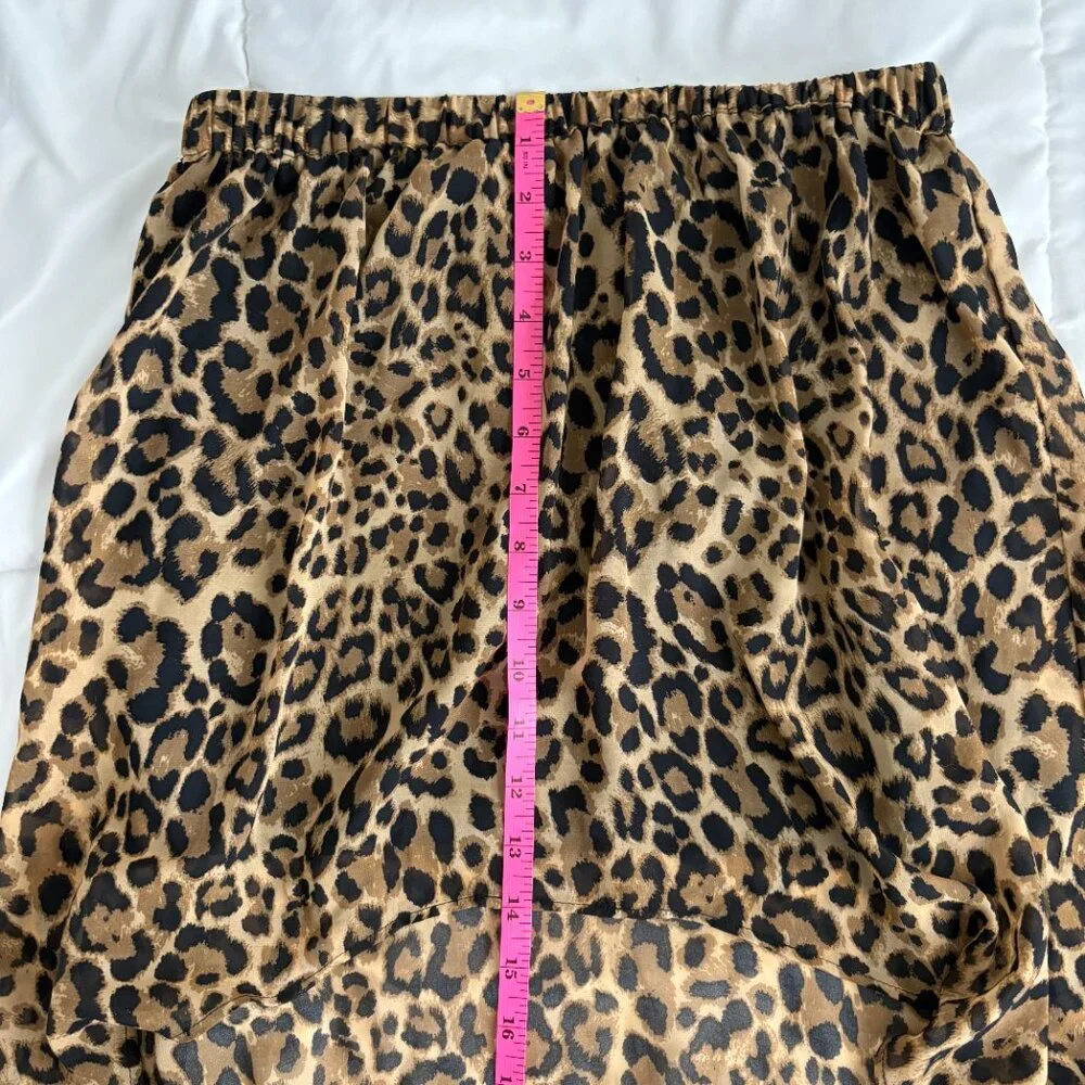 Divided by H&M High Low Leopard Print Flowy Elastic Band Boho Rocker Edgy Chic 6